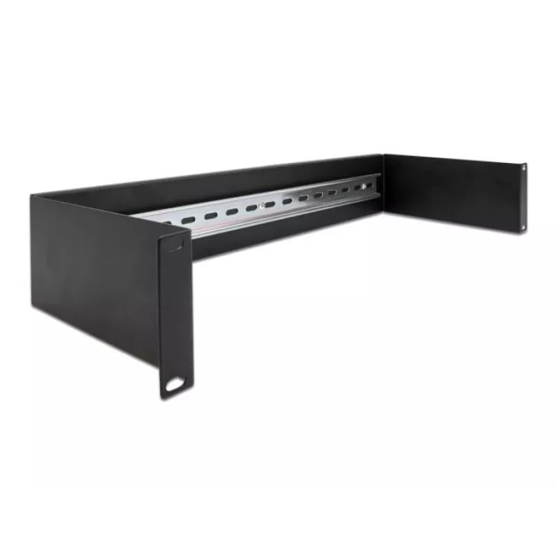 Delock 66884 Panel de carril DIN de 19 pulgadas, 2U, negro