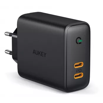 Cargador AUKEY PA-D2 para dispositivos móviles 36W negro uso en interiores