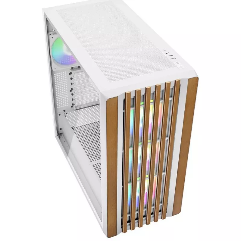 Sharkoon REBEL C70G RGB Torre Completa White, Wood