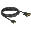 Adaptador de cable de vídeo DeLOCK 85655 3 m HDMI Type-A DVI negro