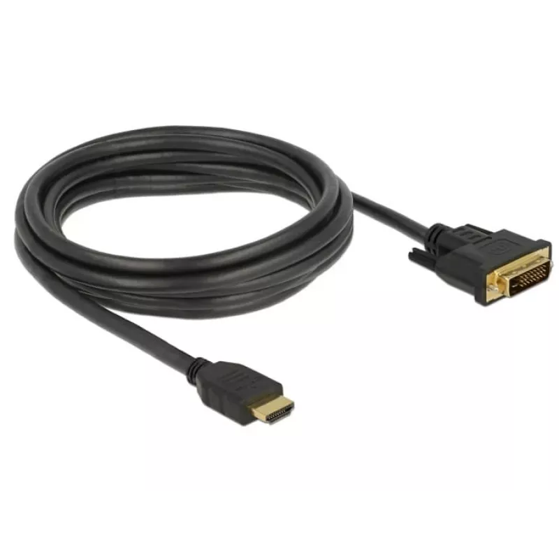 Adaptador de cable de vídeo DeLOCK 85655 3 m HDMI Type-A DVI negro