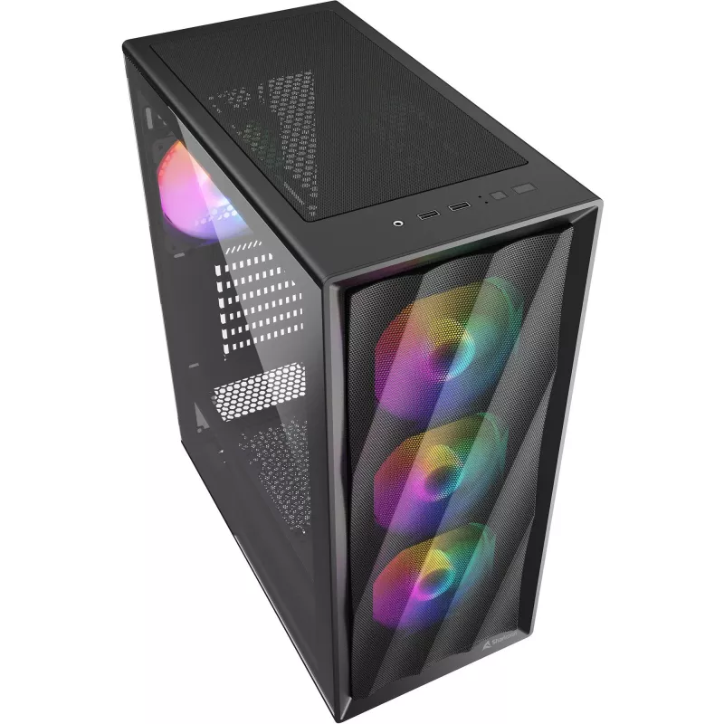 Caja de ordenador Sharkoon VK4 Rainbow ATX negra