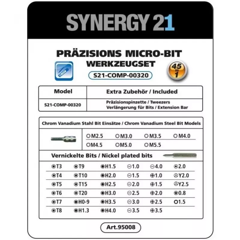 Synergy 21 S21_LiION_Screwdriver mini destornillador eléctrico inalámbrico