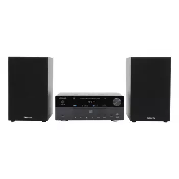 Microcadena de audio doméstico Aiwa MSBTU-550 — 50 W RMS, Bluetooth 10 m, FM, indicador LED, RCA, negro
