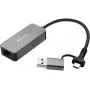 Adaptador USB-C/A SANDBERG 136-68 con puerto Ethernet RJ45 de 2,5 GbE