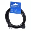 Cable de alimentación SAVIO CL-144, 3 m, acodado 2 polos a conector IEC tipo E, negro