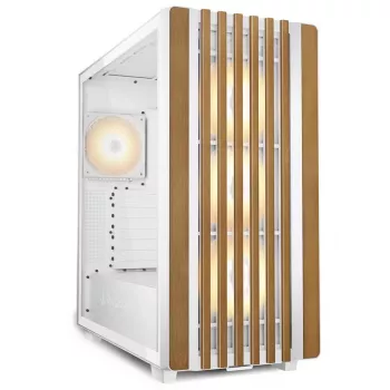Sharkoon REBEL C70G RGB Torre Completa White, Wood