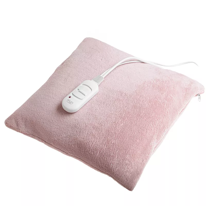 Almohadilla térmica eléctrica Adler AD 7444, 80 W, 2 niveles de calor, lavable, mando a distancia, rosa