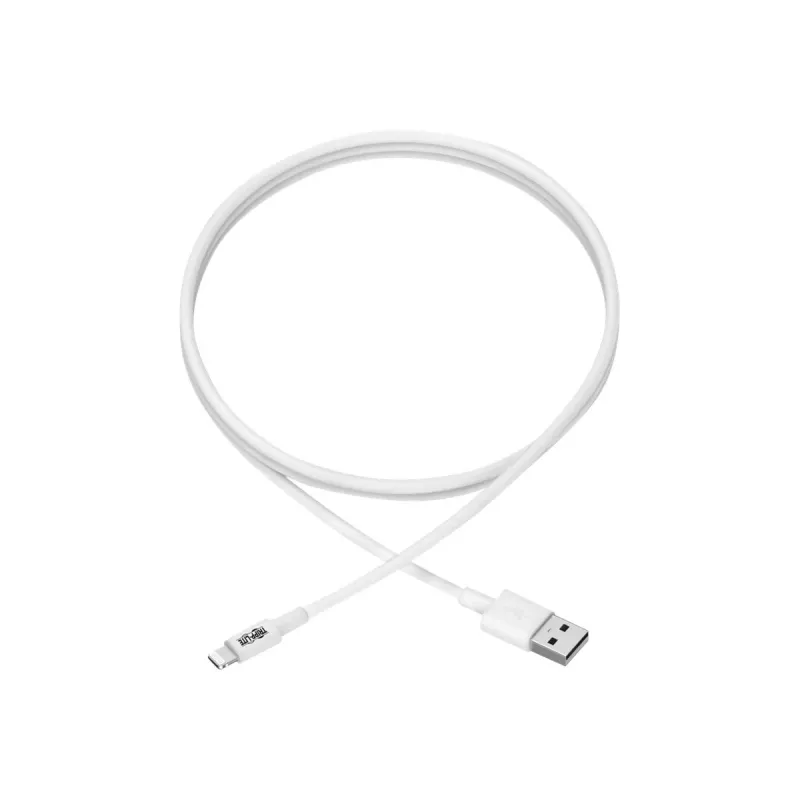 Eaton Tripp Lite Series cable USB-A a Lightning de sincronización/carga (M/M) - certificado MFi, blanco, 3 ft. (0,9 m) - cable de datos/alimentación - USB macho a Lightning