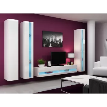 Estantería Cama VIGO NEW 180/40/30 blanco/blanco brillo