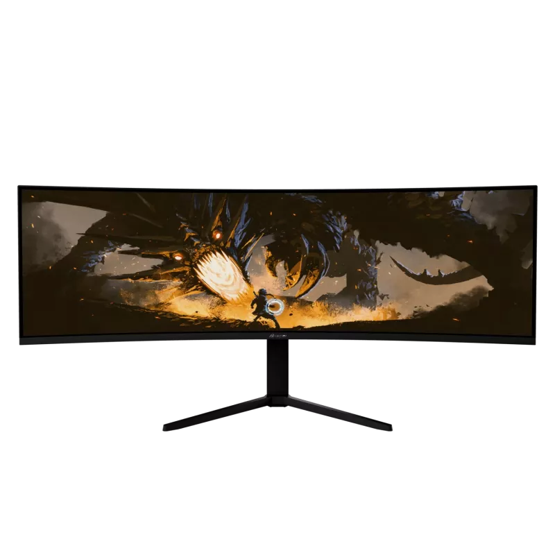 Monitor LED curvo 49 pulgadas Arozzi Nova — 5120 x 1440 Dual QHD, panel VA, 4 ms, hub USB, VESA