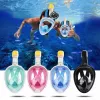 Máscara de snorkel Free Breath M2068G L/XL rosa — máscara de snorkel de visión completa, talla L/XL