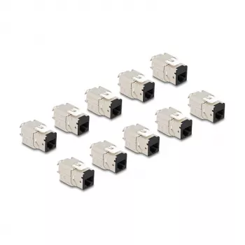 DeLOCK 88118 Módulo Keystone plano negro RJ-45 10 uds.