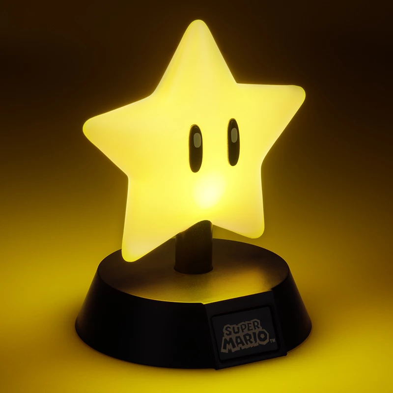 Lámpara de mesa Paladone Super Mario Super Star Icon Light — luz de noche LED decorativa