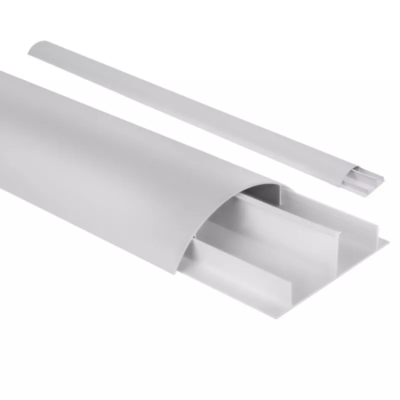 Canaleta para cables de aluminio MACLEAN MC-814 S, plateada – canal para cables de superficie