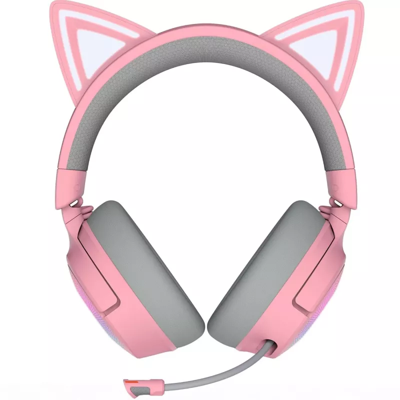 Razer Kraken Kitty V3 Pro - Quartz Auriculares Con cable e inalámbricos Diadema Gaming USB Type-A Bluetooth Rosa