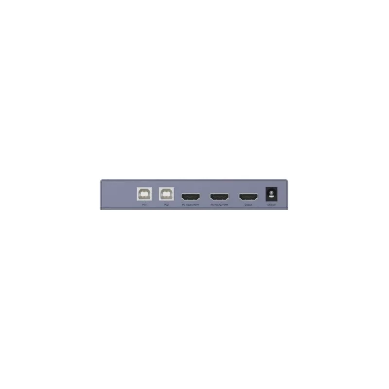 Switch KVM Unitek V307A USB HDMI 2 puertos 4K Ultra HD 3840x2160@60 Hz HDCP 2.2, carcasa metálica, gris