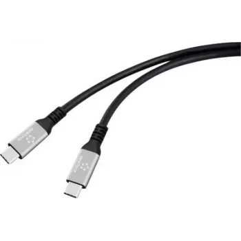 Cable USB-C USB4 conector macho conector macho Renkforce negro conector de aluminio (RF-6805036)