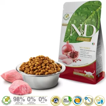 FARMINA N&D Prime Neutered Chicken&Pomegranate Adult - Pienso para gatos - 5 kg