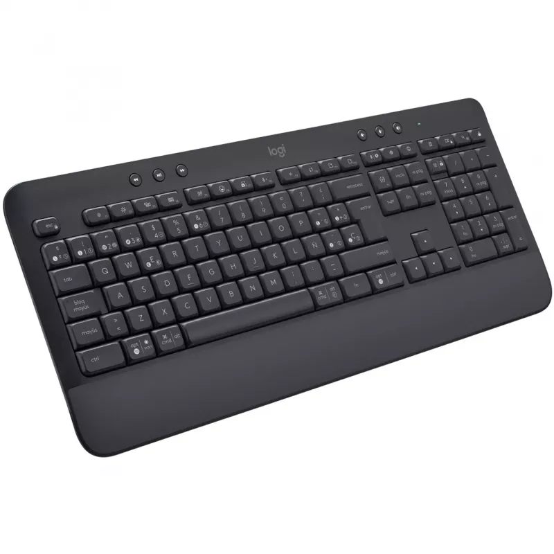 Logitech Signature K650 - Teclado - Inalámbrico - Bluetooth 5.1 - QWERTY - Español - Grafito (920-010917)