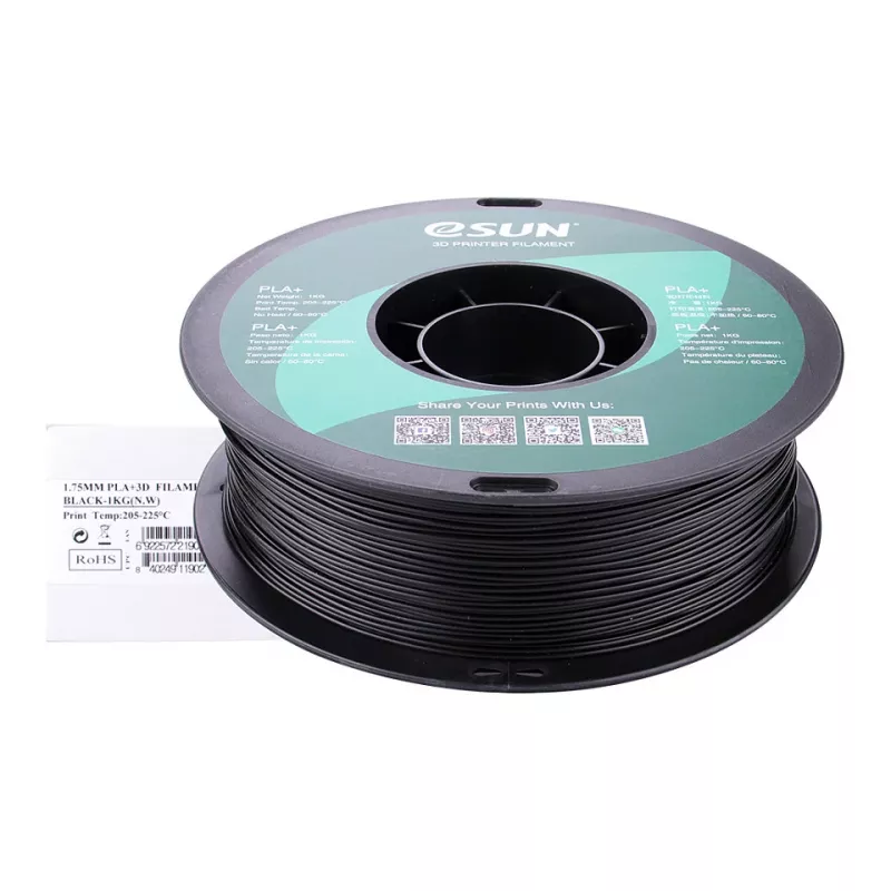 PLA+ 1,75 mm negro 1 kg