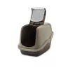 Arenero cubierto para gatos Savic Nestor, plástico, 56×39×38,5 cm, gris cálido–marrón chocolate