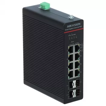 Switch de red gestionado Hikvision DS-3T1512HP-SI-8P4F Gigabit Ethernet 8 puertos PoE