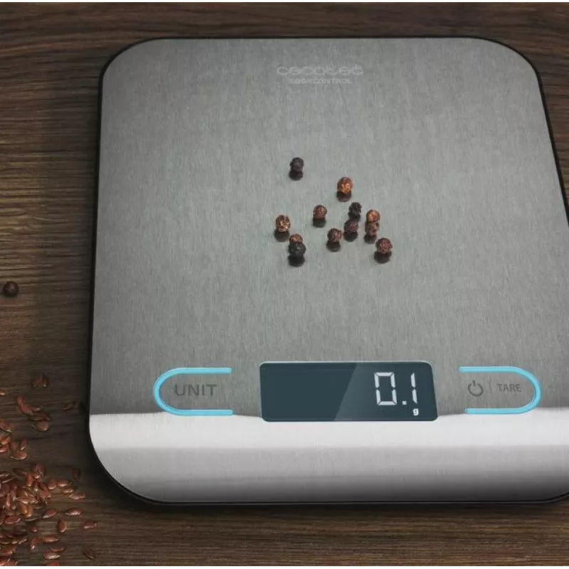 Báscula de cocina Cecotec | CookControl | capacidad máxima 5 kg | división 1 g | pantalla LCD