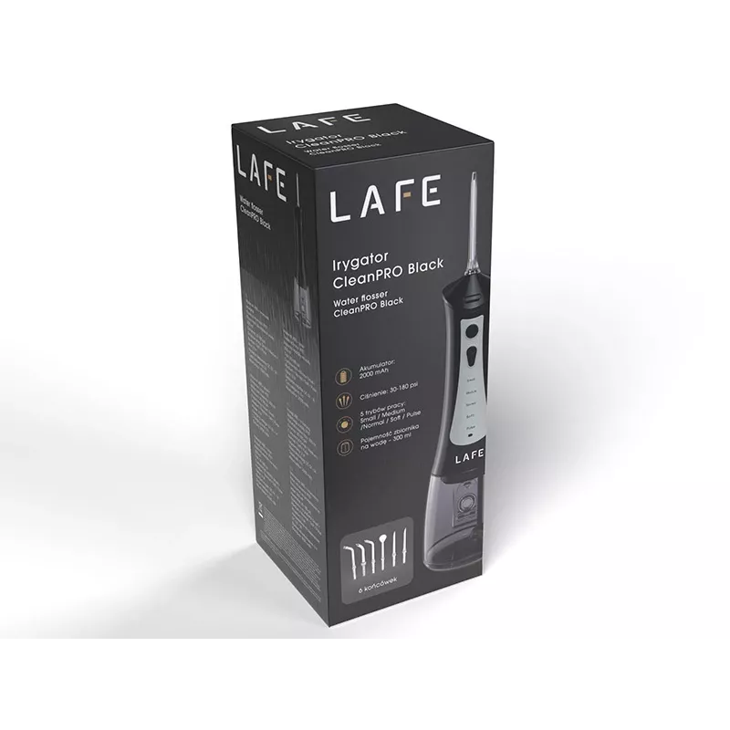 Lafe CleanPRO irrigador dental, 5 modos, 300 ml, negro
