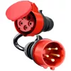 Adaptador para Gemini flex 11 kW, CEE rojo trifásico 16A > CEE rojo 32A (negro, 30 cm)