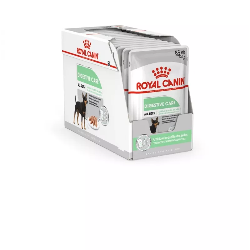 Comida húmeda para perros Royal Canin Digestive Care carne y verduras bolsa 12 x 85 g – perros adultos, apoyo a la digestión