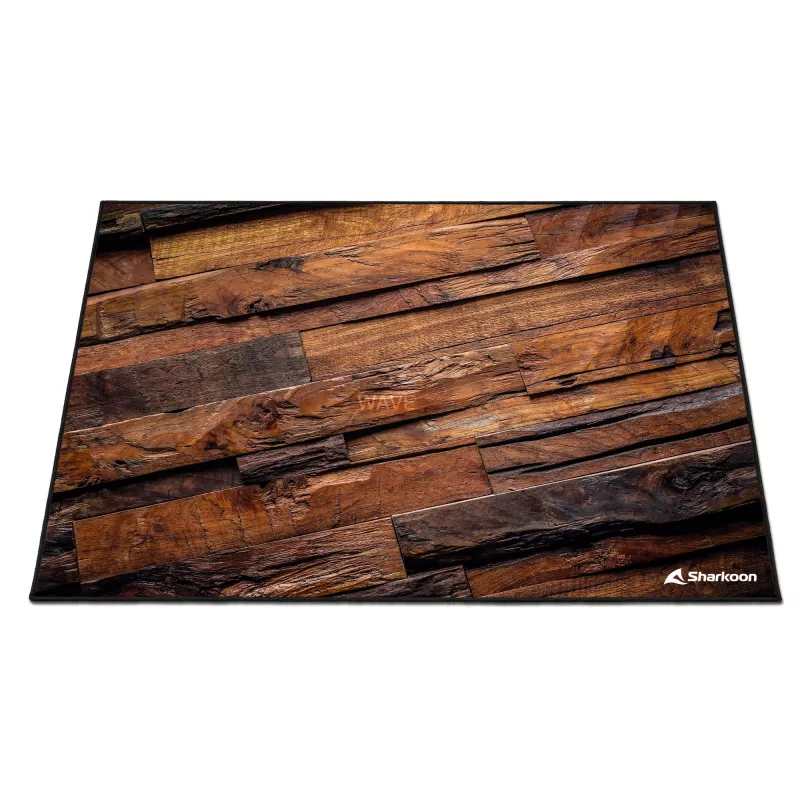 Sharkoon SKILLER SFM12 Wood alfombrilla para silla gaming, 140 x 100 cm, marrón