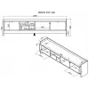 Mueble RTV Cama PORTO 3D 190x38x50 roble/negro