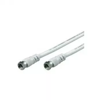 Wentronic Goobay cable de conexión SAT, 100% apantallado, blanco, 0,5 m - conector macho F conector macho F (60724)