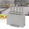 Maestro MR-1412-GREY juego de cuchillos con taco y juego de tablas de cortar, gris