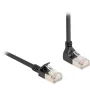 Delock - Cable de red - RJ-45 (M) en ángulo hacia arriba a RJ-45 (M) recto - 2,0 m - 4,5 mm - S/FTP - CAT 6a - apantallado, libre de halógenos - negro (80288)