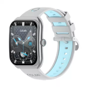 Smartwatch Colmi P86 plateado con Bluetooth y medidor de frecuencia cardíaca, carcasa plateada