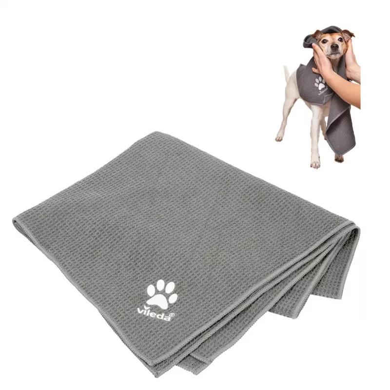 Paño VILEDA Pet Wipes 172650 450x700 mm, poliéster, lavable a máquina, gris