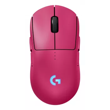 Logitech G PRO 2 - Ratón - Gaming - para diestros y zurdos - óptico - 8 botones - inalámbrico, con cable - 2,4 GHz, USB - receptor USB Logitech LIGHTSPEED - rosa (910-007310)