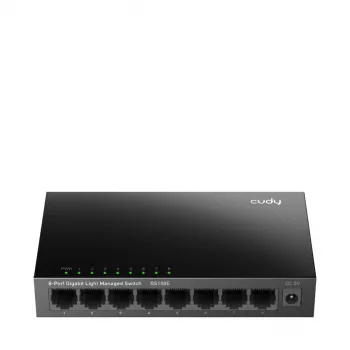 Switch gestionado Cudy GS108E 8 puertos Gigabit Ethernet, 8x 10/100/1000 Mbps, carcasa de metal, conmutación 16 Gbps, IGMP y DHCP Snooping