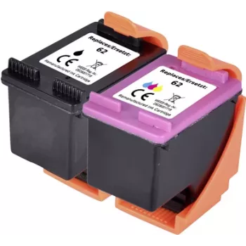 Renkforce pack combinado de tintas compatible sustituto HP 62 (N9J71AE) pack combinado negro, cian, magenta, amarillo RF-I-HP62BKCMY2PK RF-5705430 (RF-5705430)