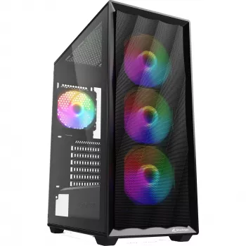 Caja de ordenador Sharkoon VK4 Rainbow ATX negra
