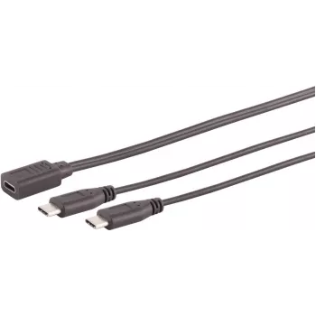Cable USB S/CONN 13-20020 USB 2.0 0,3 m USB C 2 x USB C negro