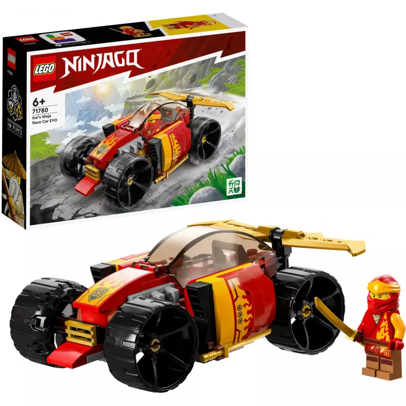 LEGO 71780 NINJAGO Coche de carreras ninja de Kai EVO 2en1, juguete de coche de carreras con modelo todoterreno, set de construcción para niños y niñas a partir de 6 años, cumpleaños