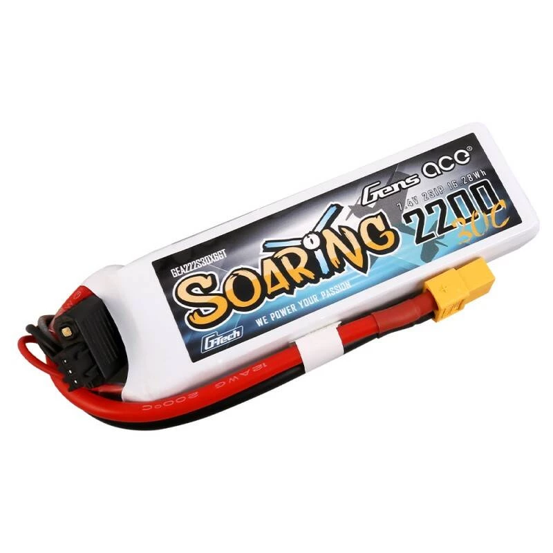 Batería Gens Ace G-Tech Soaring 2200mAh 7.4V 30C 2S1P XT60