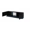 Mueble de TV Cama QIU 200 MDF negro brillante/negro brillante