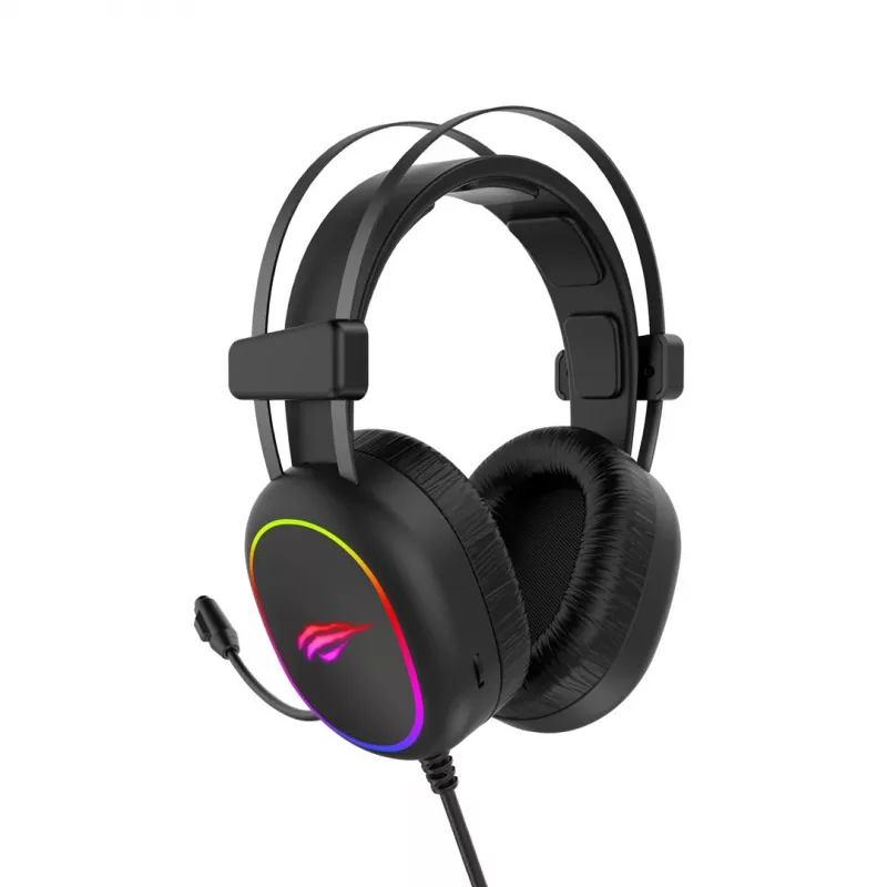Auriculares gaming Havit RGB negros 2016D con cable y diadema