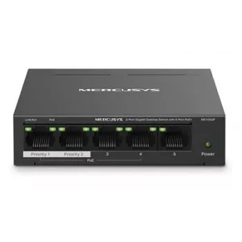 Mercusys switch de sobremesa Gigabit de 5 puertos con 4 puertos PoE+