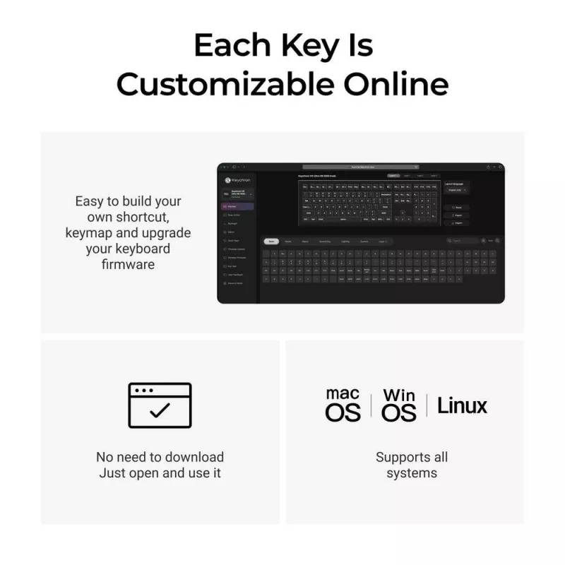 Teclado mecánico Full-Size (100%) Keychron V6 Ultra 8K — QWERTY, Bluetooth, RGB LED, negro