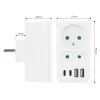Regleta de enchufes MACLEAN MCE249 F/W – 2 tomas de corriente (16A + 6A) y 4 USB (2× A, 2× C PD 20W)